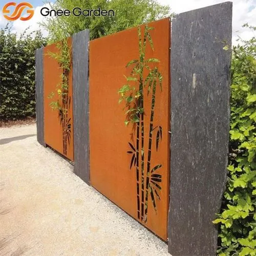 Corten laser cắt tre trang trí tường kim loại trang trí