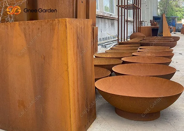 Bát lửa cong bằng thép Corten