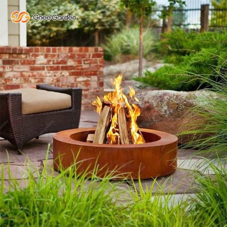 Hố lửa thép Corten cho cuộc sống trong vườn