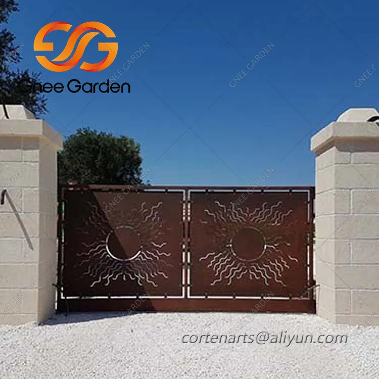 Thiết kế cổng vườn thép Corten