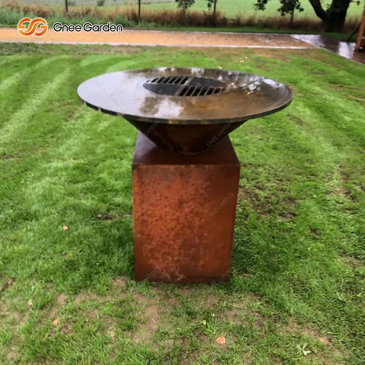 Lò nướng BBQ bằng kim loại bằng thép Corten Lò đốt củi ngoài trời