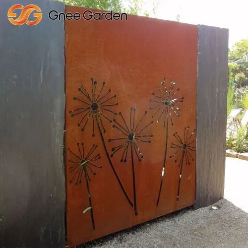 Corten Steel Rusty Metal Màn hình trang trí đồ trang trí Dandelion