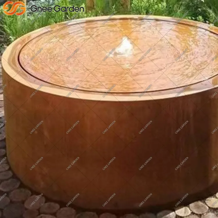 Đài phun nước bằng thép Corten cho không khí trong vườn