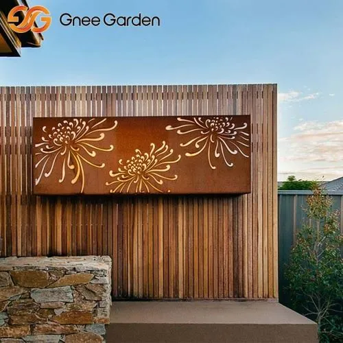 Phân vùng trang trí Corten có nghệ thuật hoa cúc