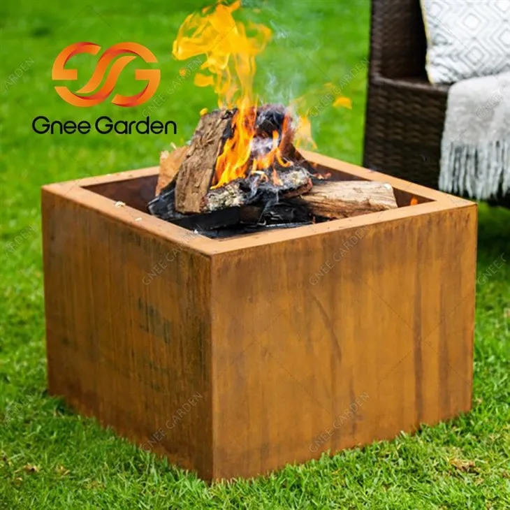 Square Corten Steel Fire Pit3