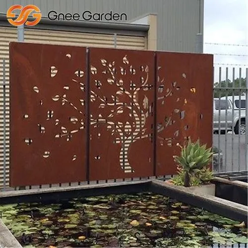 Laser Corten Tree Mẫu trang trí màn hình tường vườn trang trí