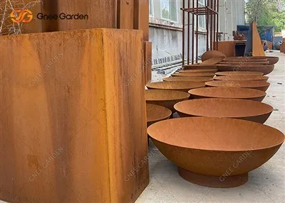 Bát lửa cong bằng thép Corten